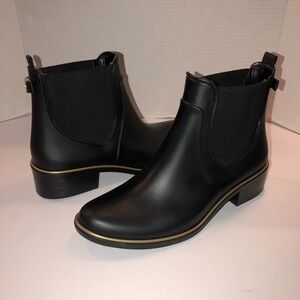 Kate Spade New York Womens Black Solstice Rain Boots Shoes sz 10